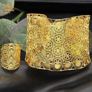 Nigerian Adjustable Chain Bangle With Ring For Women Dubai Bracelet