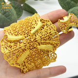 Nigerian Adjustable Bangles With Ring For Women African Plated Bracelets