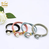 Pearl Leather Bracelet For Women Multilayer Braided Rope Jewelry Chain Charm