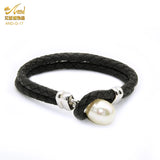 Pearl Leather Bracelet For Women Multilayer Braided Rope Jewelry Chain Charm