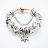 Snowflake Bangles Crystal Beads Bracelet Gift for Women B16135