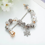 Snowflake Bangles Crystal Beads Bracelet Gift for Women B16135