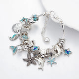 Adjustable Sea Animals Beaded Charms Bracelet for Women