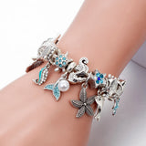 Adjustable Sea Animals Beaded Charms Bracelet for Women