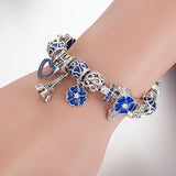 European Style Castle Beads Charms Bangle Bracelet Christmas Gift