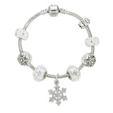 Snowflake Charm Bracelet Beads Chain Christmas Party Women
