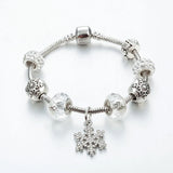 Snowflake Charm Bracelet Beads Chain Christmas Party Women