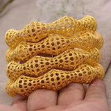 4Pcs 24K Ethiopian Bangles for Women Wedding Bride Jewelry Middle East African