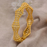 4Pcs 24K Ethiopian Bangles for Women Wedding Bride Jewelry Middle East African