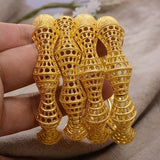 4Pcs 24K Ethiopian Bangles for Women Wedding Bride Jewelry Middle East African
