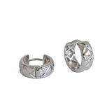 925 Silver Ins Style Wind Face Diamond Cross Grain Stud Earrings Mini Earrings