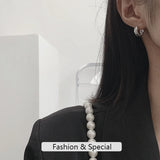 925 Silver Ins Style Wind Face Diamond Cross Grain Stud Earrings Mini Earrings