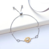 5mm Moissanite Sunflower Heart Shape Bracelet 925 Sterling Silver