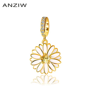 925 Silver Enamel Daisy Beads for Bracelet