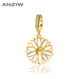 925 Silver Enamel Daisy Beads for Bracelet