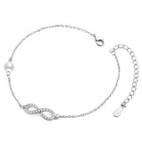 925 Silver Bracelet with Cubic Zircon & Natural Pearl