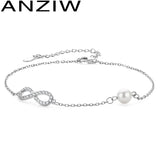 925 Silver Bracelet with Cubic Zircon & Natural Pearl