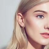 925 Silver Princess Cut CZ Hoop Earrings for Women