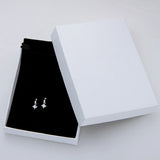 925 Silver Princess Cut CZ Hoop Earrings for Women