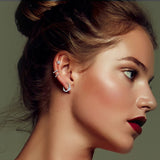 925 Silver Princess Cut CZ Hoop Earrings for Women