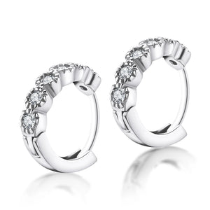 925 Silver CZ Hoop Earrings Wedding Party Jewelry