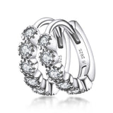 925 Silver CZ Hoop Earrings Wedding Party Jewelry