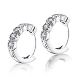 925 Silver CZ Hoop Earrings Wedding Party Jewelry