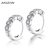 925 Silver CZ Hoop Earrings Wedding Party Jewelry