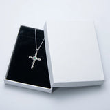 Green CZ Cross Pendant Necklace 925 Silver