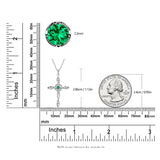Green CZ Cross Pendant Necklace 925 Silver