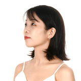 925 Silver Hoop Earrings Women Engagement Wedding Party Jewelry