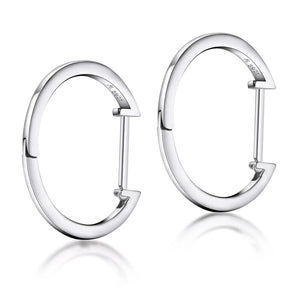 925 Silver Hoop Earrings Women Engagement Wedding Party Jewelry