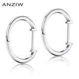 925 Silver Hoop Earrings Women Engagement Wedding Party Jewelry