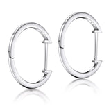 925 Silver Hoop Earrings Women Engagement Wedding Party Jewelry