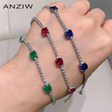 Lab Created Emerald Bracelet - Sterling Silver Cushion Cut for Women