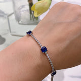 Lab Created Emerald Bracelet - Sterling Silver Cushion Cut for Women