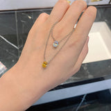 Sterling Silver 6*8mm SONA Diamond Pendant Necklace