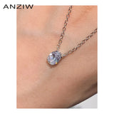 Sterling Silver 6*8mm SONA Diamond Pendant Necklace