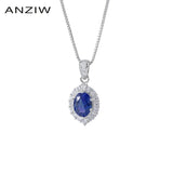 Vintage Classic Pendant Necklace with Lab Sapphire