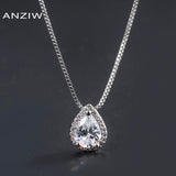 Vintage Pear Cut SONA Diamond Pendant Necklace for Women