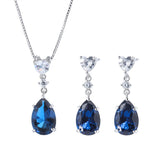 Lab Created Sapphire Stud Earrings 8x13mm