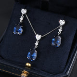Lab Created Sapphire Stud Earrings 8x13mm