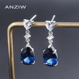 Lab Created Sapphire Stud Earrings 8x13mm