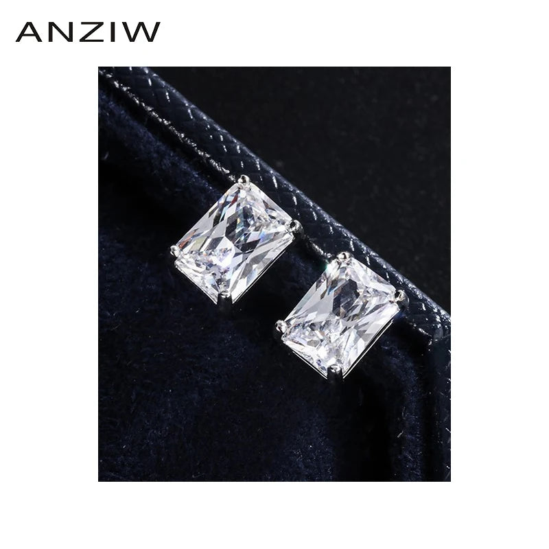 Sterling Silver 5x7mm Created SONA Diamond Stud Earrings