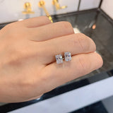 Sterling Silver 5x7mm Created SONA Diamond Stud Earrings