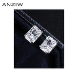 Sterling Silver 5x7mm Created SONA Diamond Stud Earrings