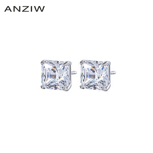 Sterling Silver 7x7mm SONA Diamond Stud Earrings