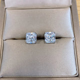 Sterling Silver 7x7mm SONA Diamond Stud Earrings