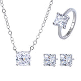 Sterling Silver 7x7mm SONA Diamond Stud Earrings