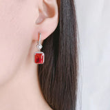 Lab Created Ruby Vintage Classic Hook Earring for Women